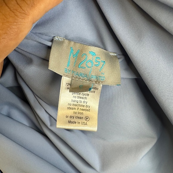 M2057 by Maria Pinto Lilac Tunic Mock Neck Cape Sleeve Dress size Small - Picture 8 of 8